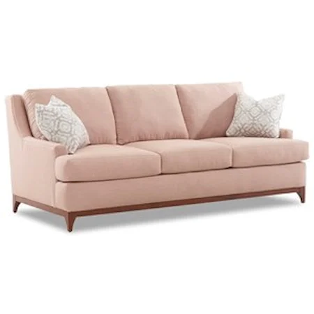 Contemporary Sofa with Wood Base